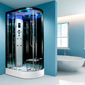 Premium Steam Shower - Chrome Frame/Clear Glass