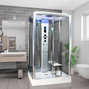 Premium Steam Shower - Chrome Frame/Clear Glass